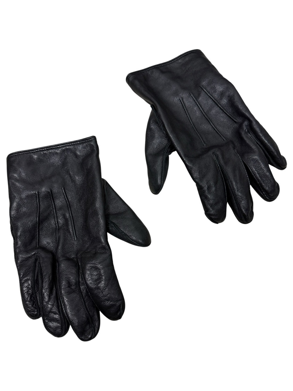 Coach Leather Black Cashmere Lined Gloves